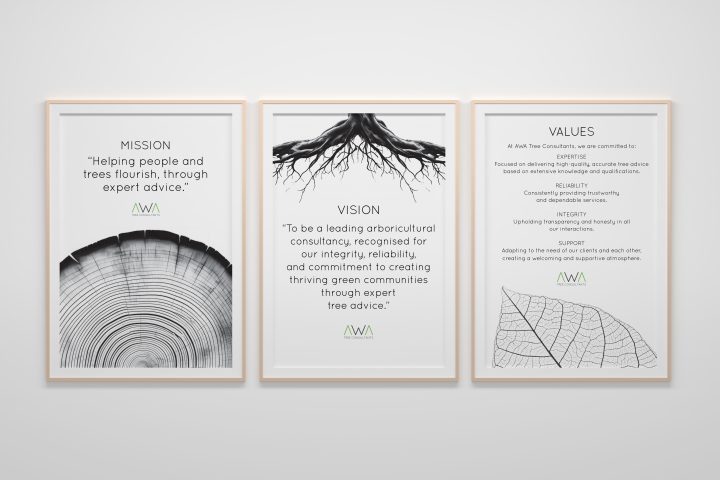 AWA Trees: Our Mission, Vision, and Values Posters