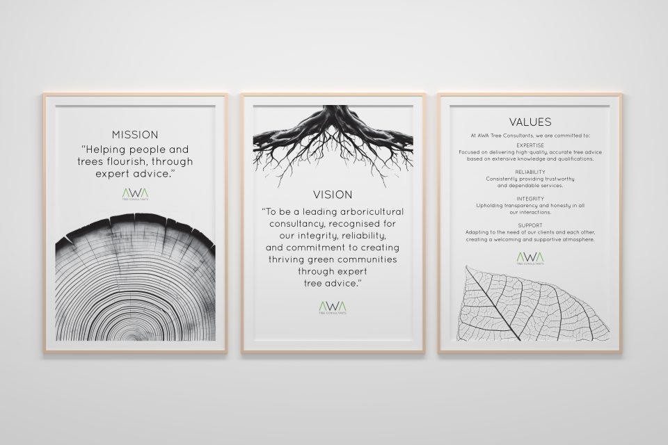 AWA Trees: Our Mission, Vision, and Values Posters